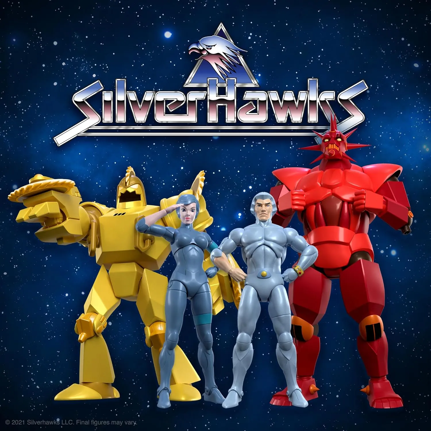 Super7 ULTIMATES! SilverHawks Buzz-Saw - 8" SilverHawks Action Figure with Accessories Classic Cartoon Collectibles and Retro Toys