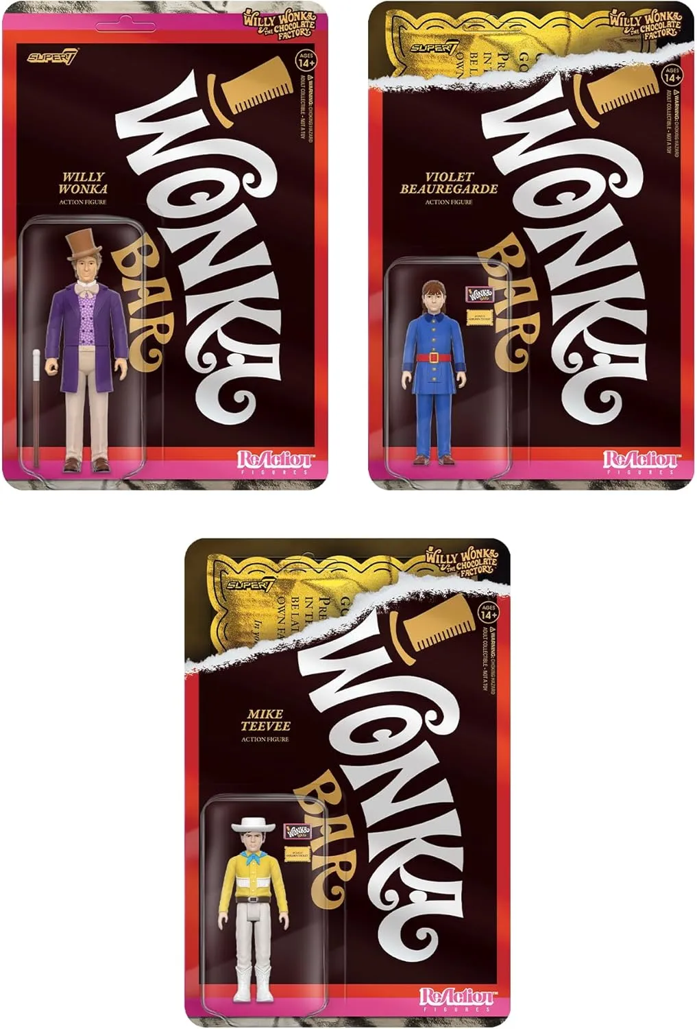 Super7 Willy Wonka and The Chocolate Factory Violet Beauregarde - 3.75" Action Figure with Accessory Classic Movie Collectibles and Retro Toys