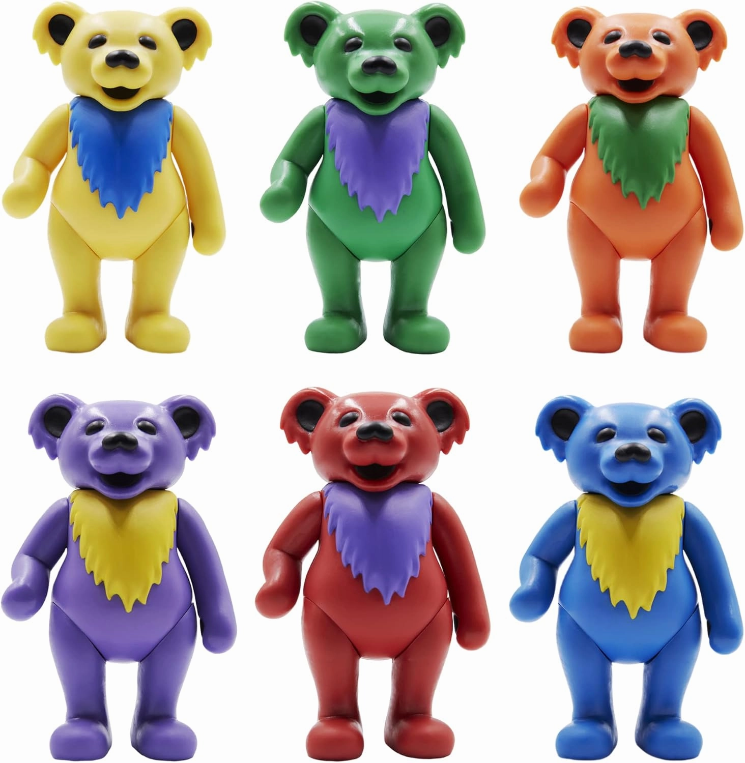 Super7 Grateful Dead Dancing Bear - 3.75" Grateful Dead Action Figure with Peg Stand Accessory Classic Music Collectibles and Retro Toys