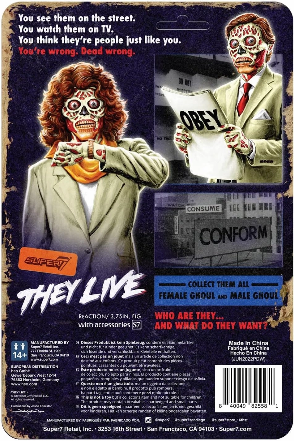 Super7 They Live Female Ghoul - 3.75" They Live Action Figure with Accessories Classic Horror Collectibles and Retro Toys