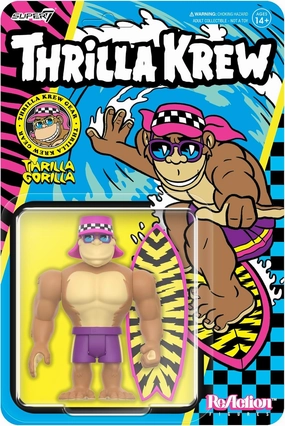 Super7 Thrilla Krew Thrilla Gorilla - 3.75" Thrilla Krew Action Figure with Accessory Classic Surf and Skateboard Collectibles and Retro Toys