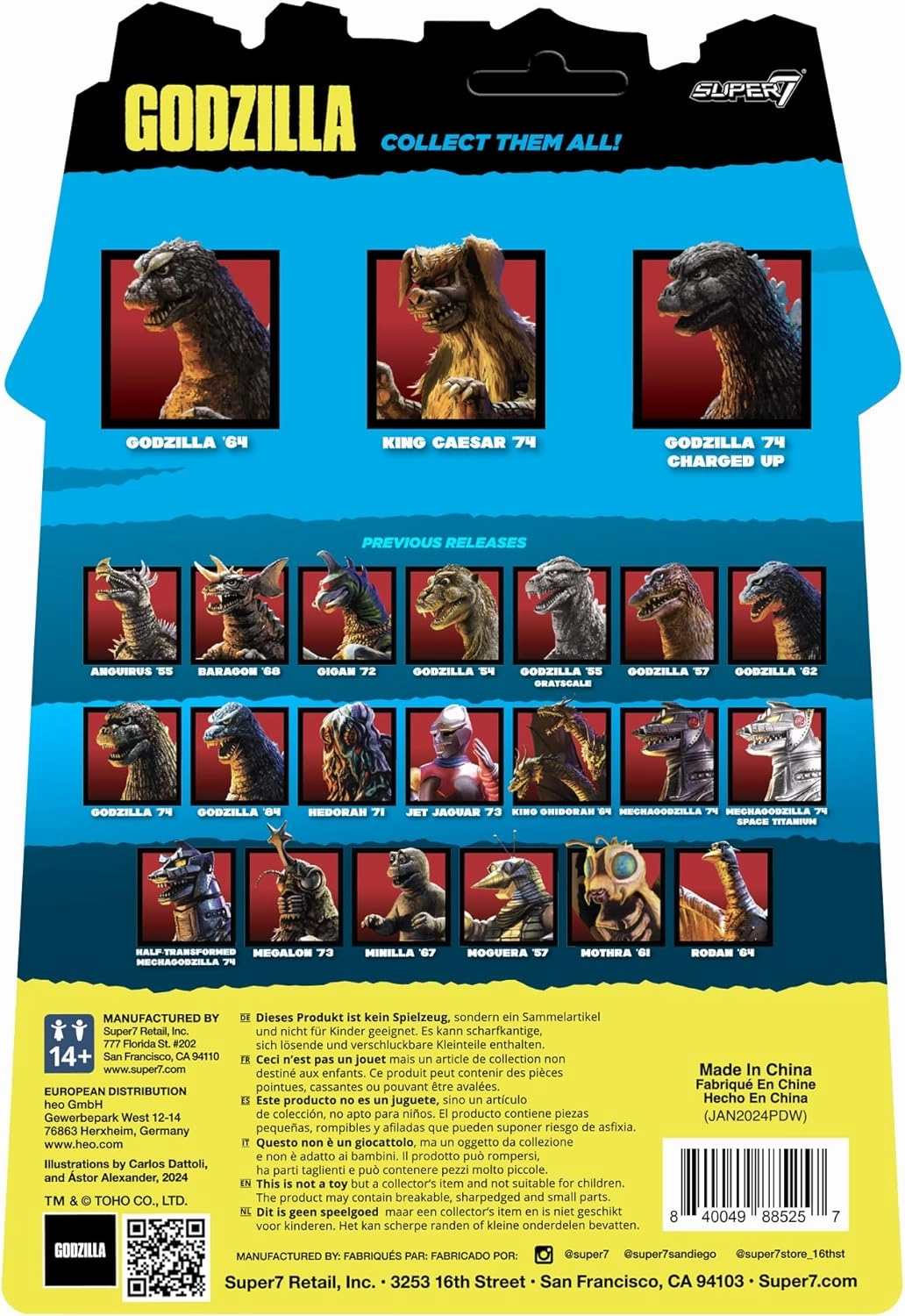 Super7 Toho Godzilla '64-3.75" Toho Godzilla Action Figure Classic Movie Collectibles and Retro Toys