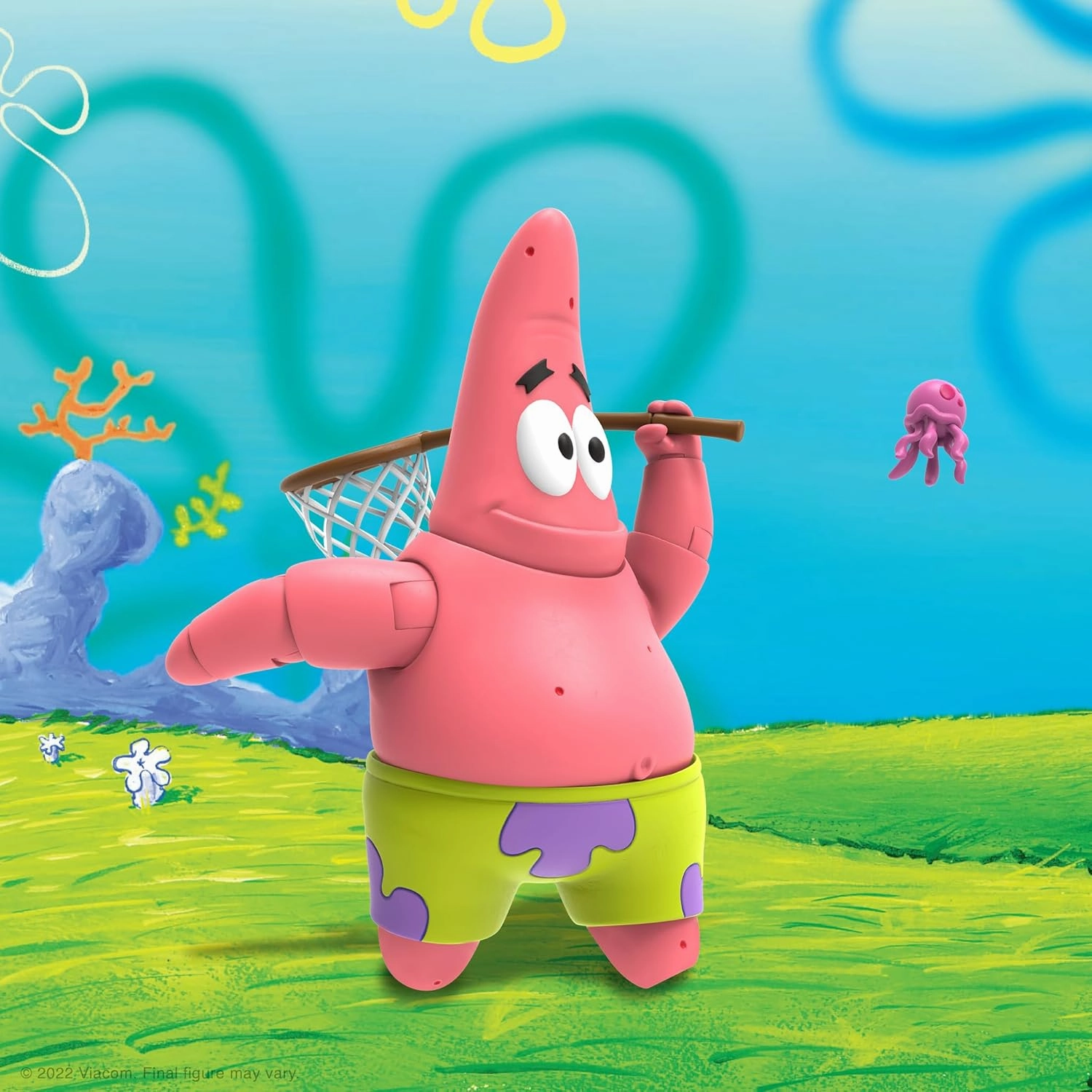 Super7 ULTIMATES! Spongebob Squarepants Patrick Starr - 7" Spongebob Action Figure with Accessories Classic Cartoon Collectibles and Retro Toys