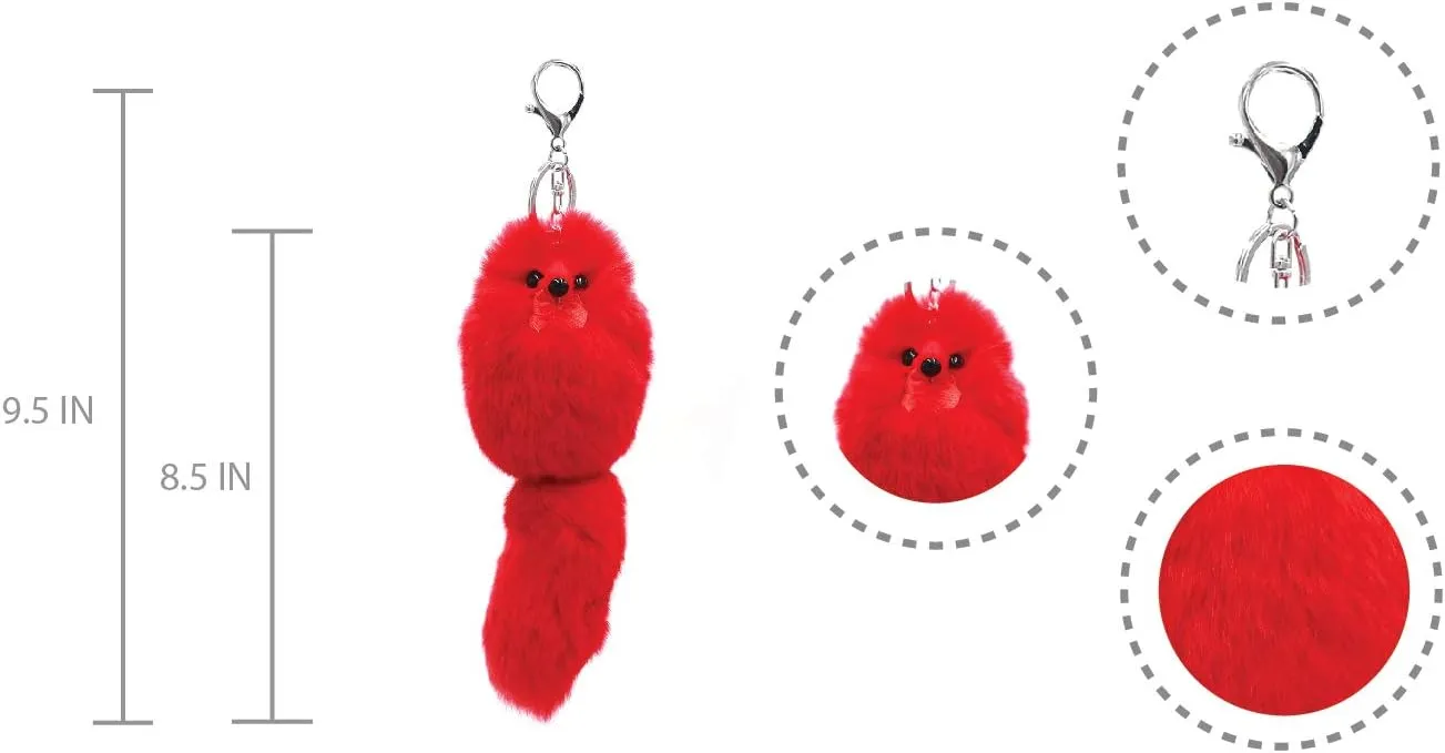 surell - Genuine Mink Fur Grape Bunch Fruit Keychain - Cute Veggie Bag Purse Charm - Healthy Food Pom Pon Gold Ring Fluffy