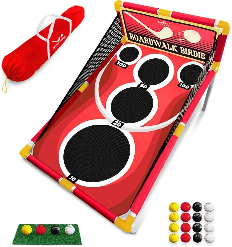 SWOOC Games - Boardwalk Birdie™ | Arcade Style Golf Game w/Easy Setup & 10  Games Included | Golf Chipping Game | Golf Games for Adults Indoor & Outdoor | Backyard Golf Game | Golf Cornhole Game