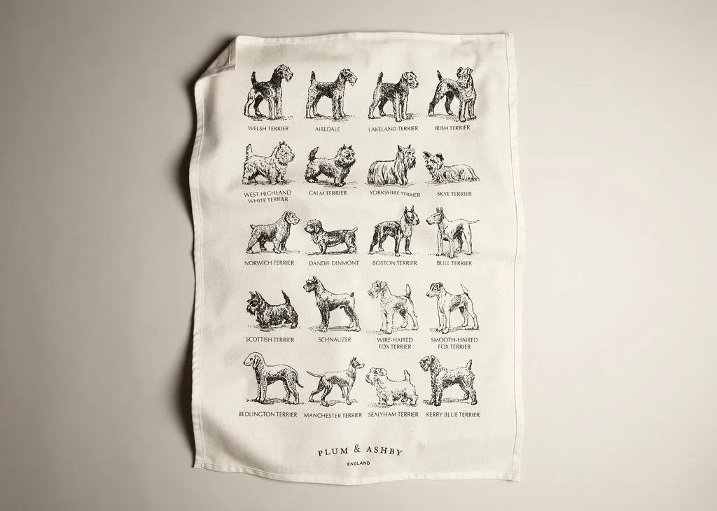 Tea towel and Wooden Spoon Gift Set: Terrier print