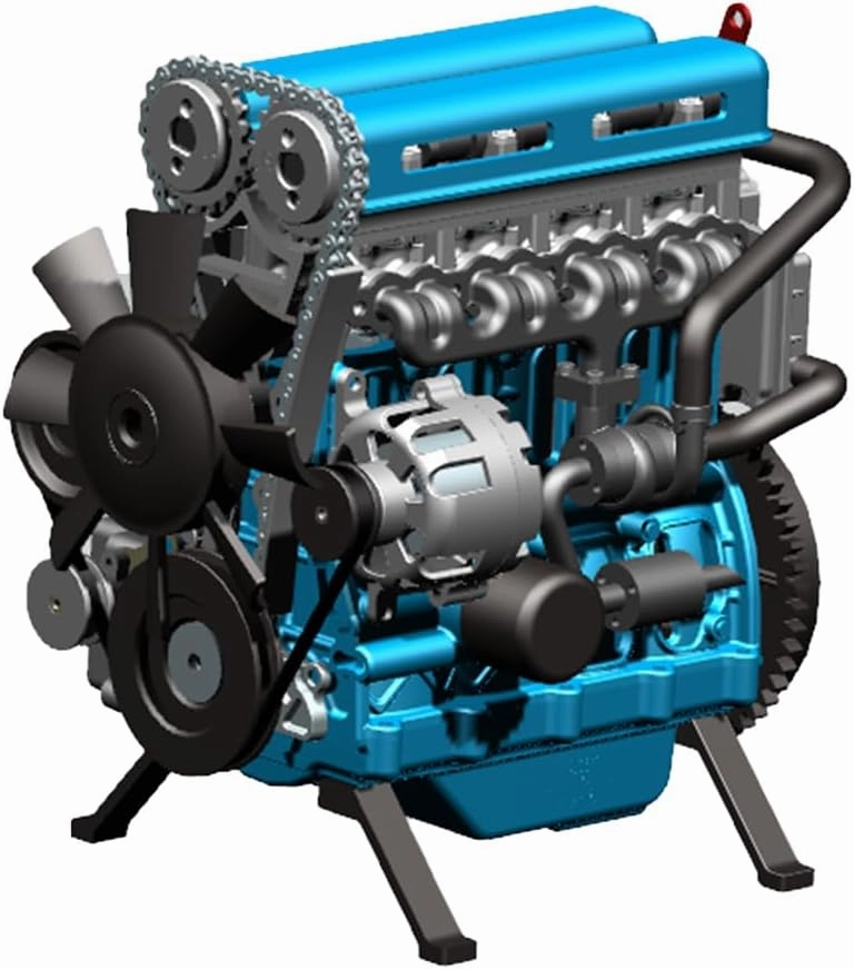 TECH L4 Engine Model That Runs, DM111 3D Metal Turbocharged Inline-Four Car Engine Mechanical Engineering DIY Assembly L4 Engine Model Kit, Physics Experiment Set for Adults (364 PCS)