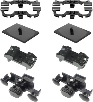 Technic Train Refit Set - 10 Piece Black Wheel Cross Axle Spare Parts
