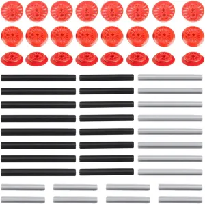 Technic Train Refit Set, 56-Piece HO Scale Black Train Wheel Cross Axle Spare Parts, Ages 8 