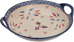 Temp-tations Round Centerpiece Bowl, 14"x13", Stoneware, Bake & Serve (Old World Fireworkfetti)
