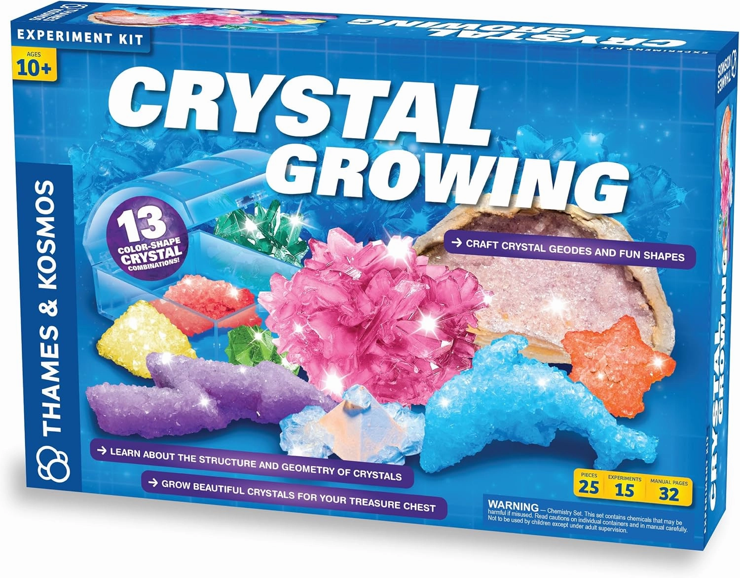 Thames & Kosmos Crystal Growing Science Kit Grow Over A Dozen Crystals with 15 Experiments, Includes Storage Case & 32 Page Color Laboratory Manual
