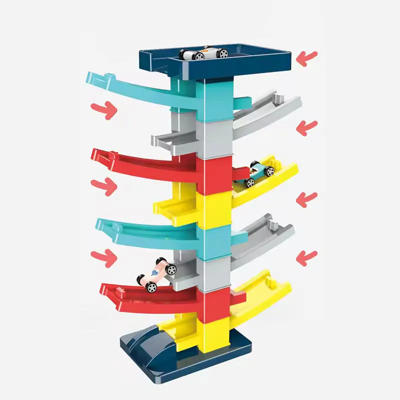 The Gliding Rail Car 8-Layer Track Building Block Toy
