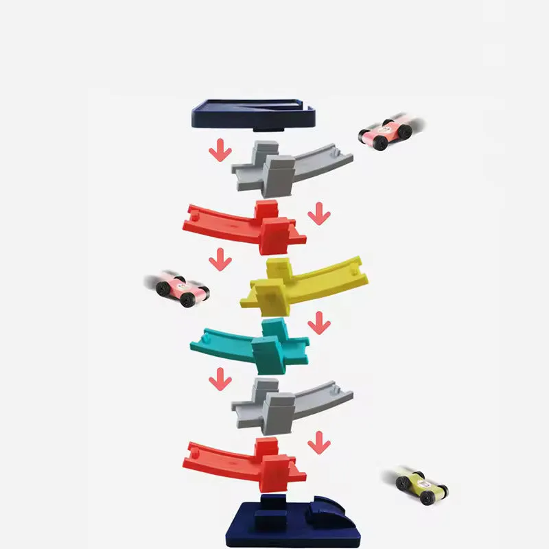 The Gliding Rail Car 8-Layer Track Building Block Toy