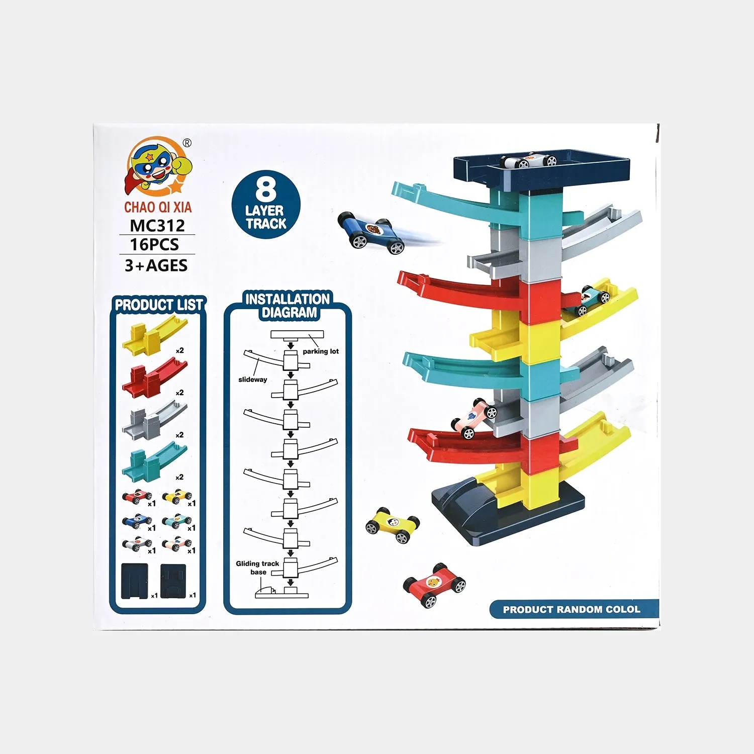The Gliding Rail Car 8-Layer Track Building Block Toy