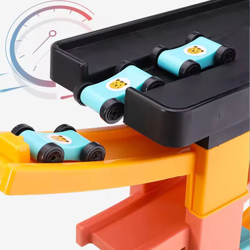 The Gliding Rail Car 8-Layer Track Building Block Toy