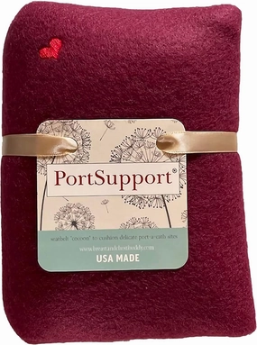 The Breast & Chest Buddy Port Support - Seatbelt Pads for Open Heart Surgery and Mastectomy Recovery - Burgundy