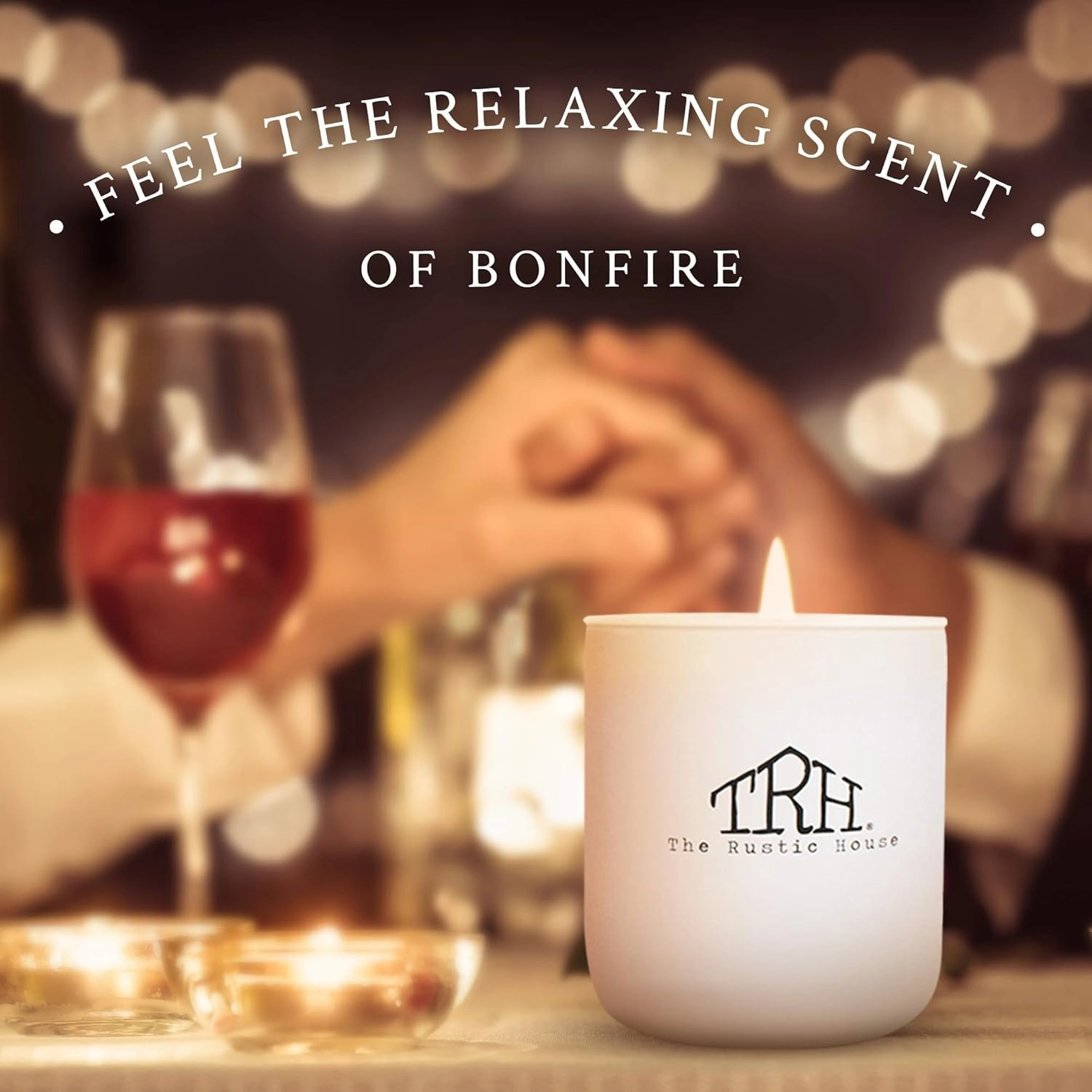 The Rustic House, Soy Candle, Bonfire - Long Burning, Non-Toxic, Wood Lid, Aesthetic Glass Jar