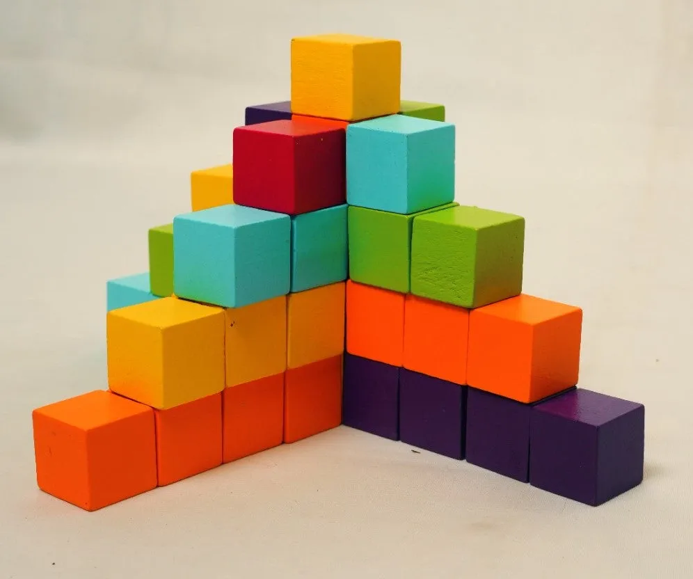 Three Dimensional Teaching Blocks Game Toy \ Rainbow Stacking Cube Puzzle – Creative Building Blocks for Kids | 80 Pcs 1-Inch