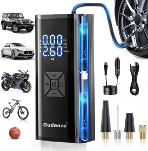 Tire Inflator Portable Air Compressor, 160PSI & 20000mAh 2X Faster Inflation Air Pump With Digital Pressure Gauge For Car, Bike, Motorcycle, Balls, Tire Pump Cordless Tire Inflator
