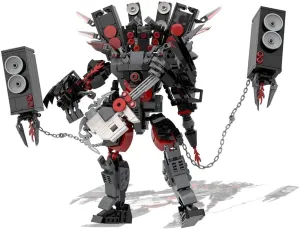 Titan Clock Man Building Block Toys, Titan Clock Man Model Toys, Action Figures and Replicable Assembly Building Block Toys, Titan Tv Man (Guitar Man with Power-Up Pack)