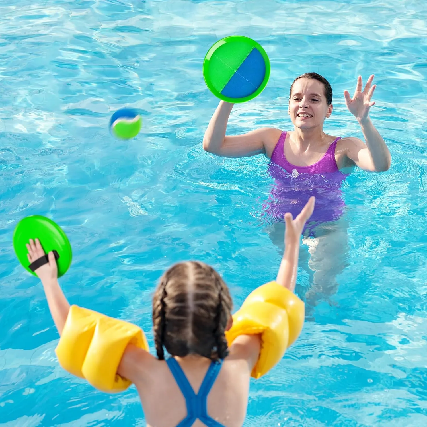 Toss and Catch Ball Set for Toddlers, Kids and Adults - 4 Pack - Kids Toys Outdoor Indoor - Sturdy & Water-Resistant, Great Game for Beach, Pool and Yard - Classic Gift for Boys Girls
