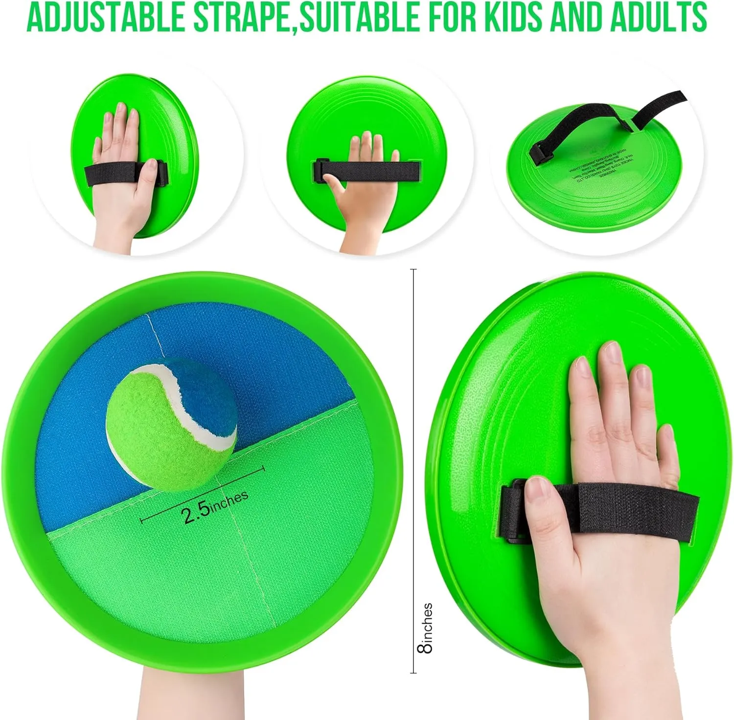 Toss and Catch Ball Set for Toddlers, Kids and Adults - 4 Pack - Kids Toys Outdoor Indoor - Sturdy & Water-Resistant, Great Game for Beach, Pool and Yard - Classic Gift for Boys Girls
