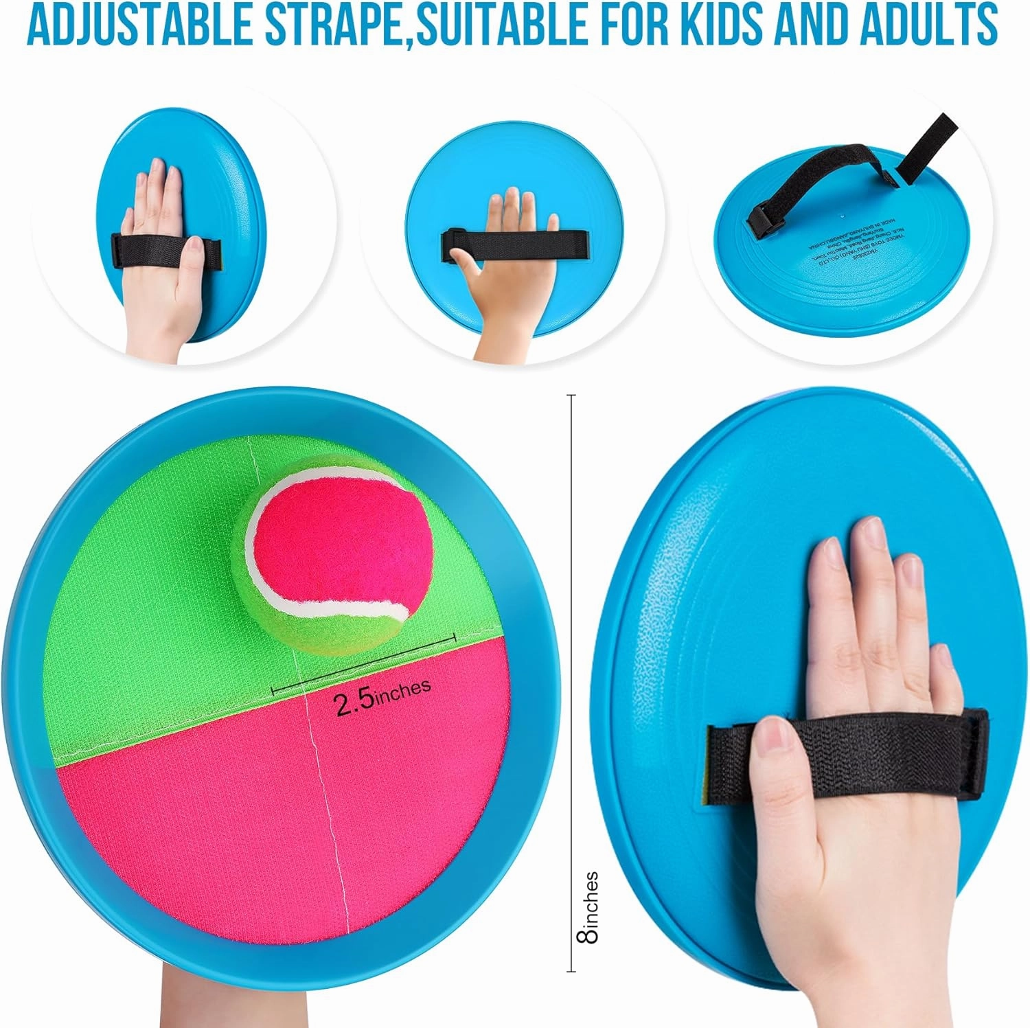 Toss and Catch Ball Set for Toddlers, Kids and Adults - 4 Pack - Kids Toys Outdoor Indoor - Sturdy & Water-Resistant, Great Game for Beach, Pool and Yard - Classic Gift for Boys Girls