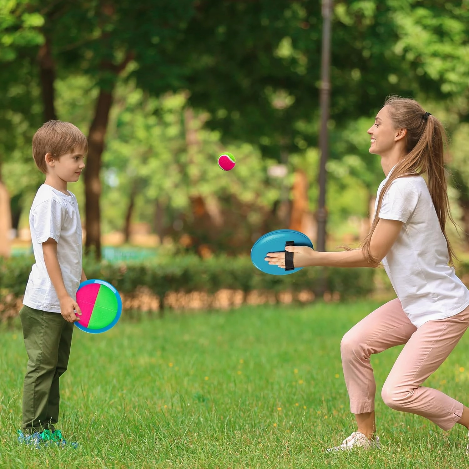 Toss and Catch Ball Set for Toddlers, Kids and Adults - 4 Pack - Kids Toys Outdoor Indoor - Sturdy & Water-Resistant, Great Game for Beach, Pool and Yard - Classic Gift for Boys Girls