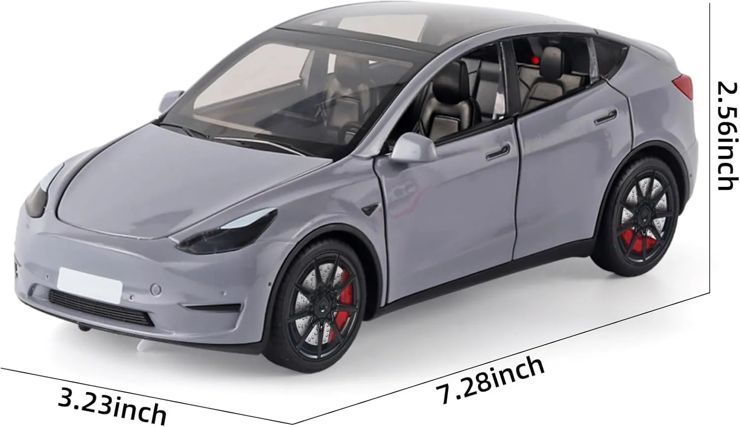 Toy Cars Y 1/24 Zinc Alloy Diecast Metal Model Car, Pull Back Toy Model with Light and Music, Suitable for Children Aged 3 and Above as Gifts(Grey)