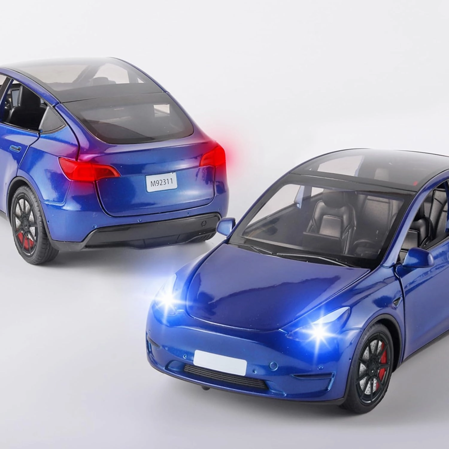 Toy Cars Y 1/24 Zinc Alloy Diecast Metal Model Car, Pull Back Toy Model with Light and Music, Suitable for Children Aged 3 and Above as Gifts(Blue)