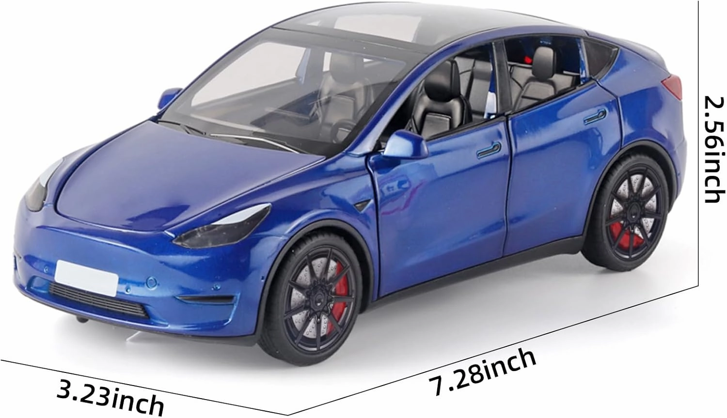 Toy Cars Y 1/24 Zinc Alloy Diecast Metal Model Car, Pull Back Toy Model with Light and Music, Suitable for Children Aged 3 and Above as Gifts(Blue)