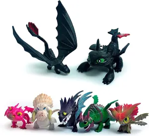 Toysvill Dragon httyd (Set 7 pcs) / Night Fury (Toothless), Action Figures, Cake Toppers Figurines, Toys Gift Figure