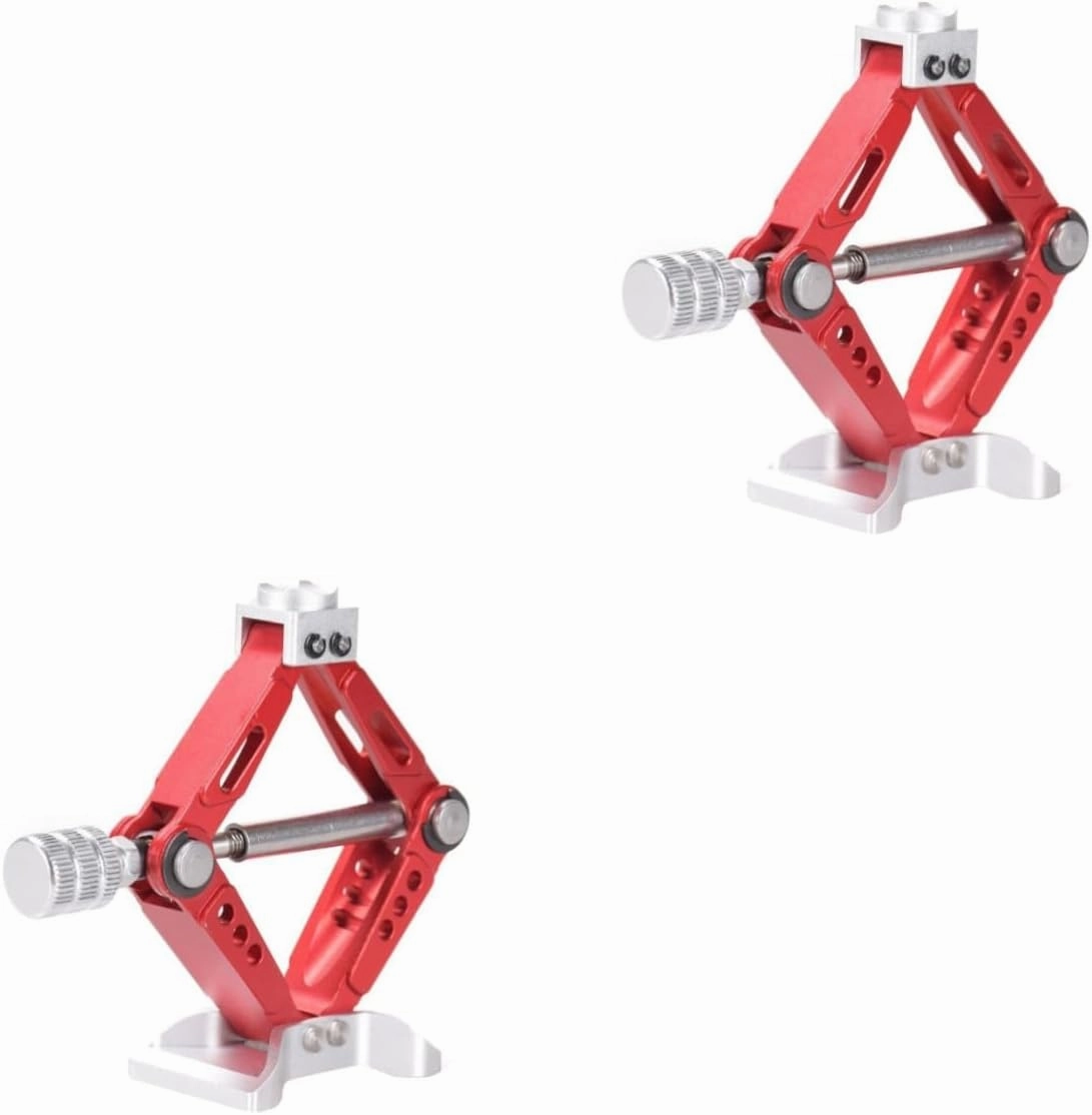Toyvian 2 Pcs Model Climbing Car Mini Lifting Jack Aluminum Alloy Simulation Jack for 1:10 Car Enhance Coolness