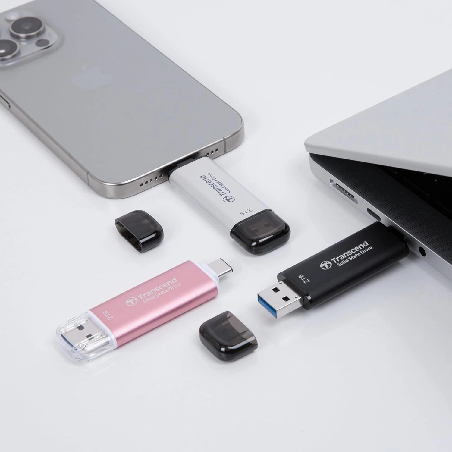 Transcend 2TB External SSD, Up to 1,050MB/s, USB 3.2 Gen 2 Portable SSD, 2-in-1 Type C &Type A, USB Hard Drive for Steam Deck, ROG Ally, MSI Claw, Windows&Mac, iPhone&iPad, Android, PS5&Xbox, Smart TV