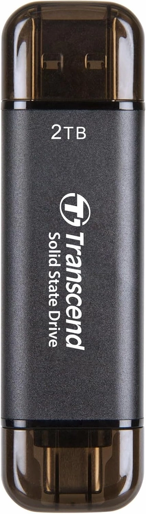 Transcend 2TB External SSD, Up to 1,050MB/s, USB 3.2 Gen 2 Portable SSD, 2-in-1 Type C &Type A, USB Hard Drive for Steam Deck, ROG Ally, MSI Claw, Windows&Mac, iPhone&iPad, Android, PS5&Xbox, Smart TV