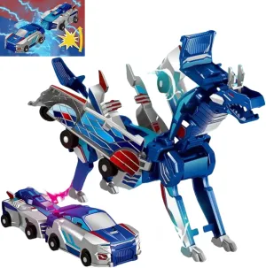 Transform Unicorn Toy Car - 2Pcs Ultimate Transforming Vehicle Robot for Kids - Magnetic Toddler Toys
