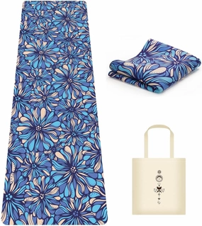 Travel Foldable Suede Yoga Mat, Tear-resistant Non-Slip Durable Fitness Mat, Tote Bag included for Yoga Pilates Exercise Workout, 0.06 Inch/1.5 mm Thick, 72 x 24 Inch/183 x 61 cm