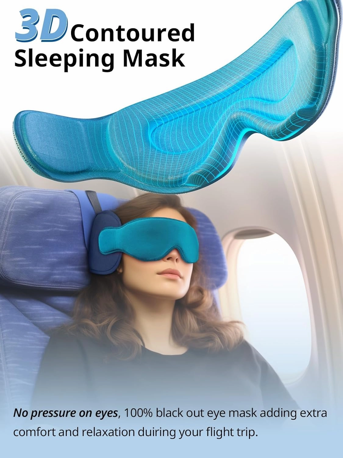 Travel Pillows for Airplanes, FSA HSA Eligible Approved Travel Accessories for Long Flight, Car Travel Pillow for Kids, Eye Mask for Sleeping Airplane, Dark Grey