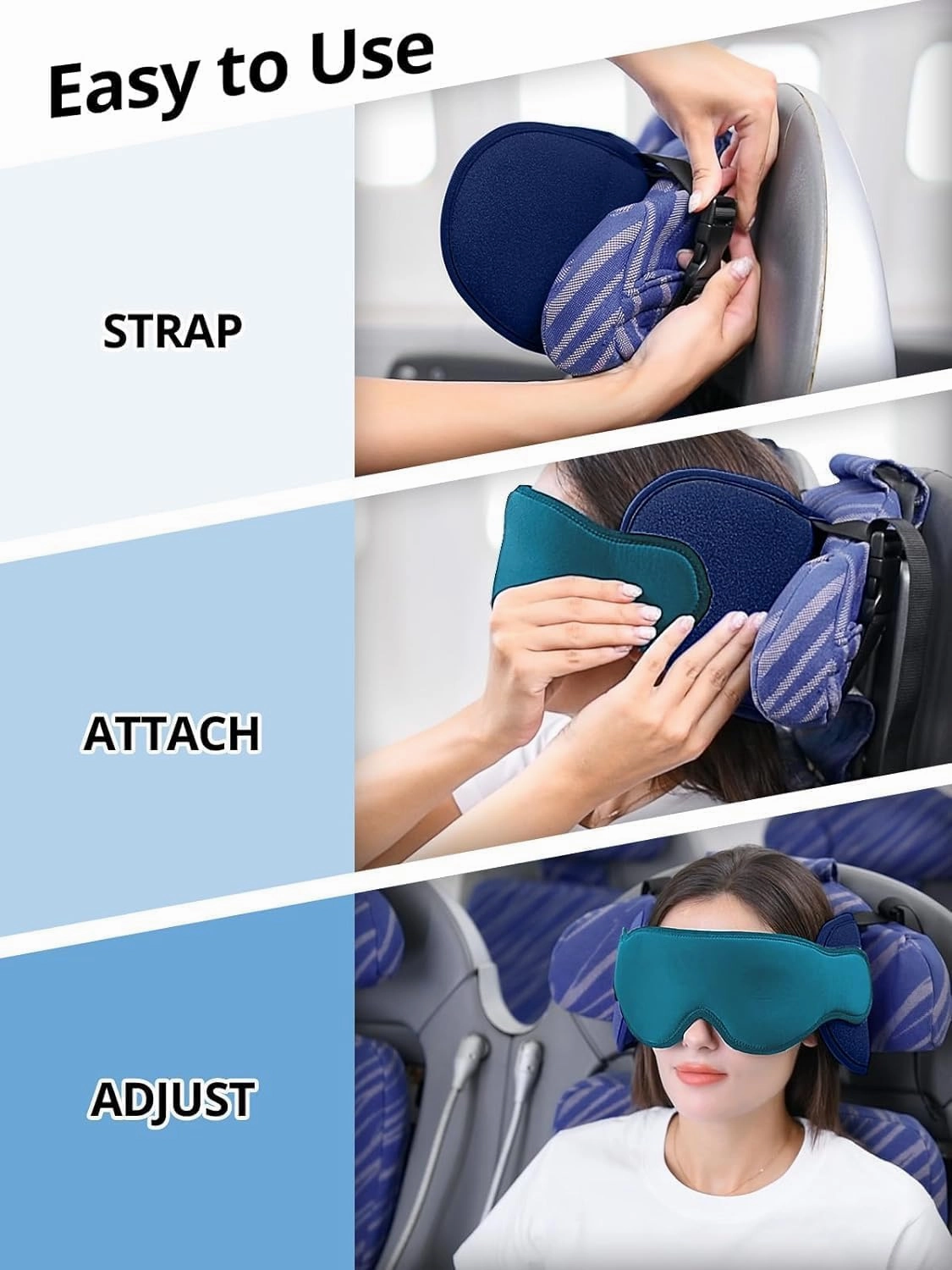Travel Pillows for Airplanes, FSA HSA Eligible Approved Travel Accessories for Long Flight, Car Travel Pillow for Kids, Eye Mask for Sleeping Airplane, Texture Gray