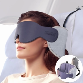 Travel Pillows for Airplanes, FSA HSA Eligible Approved Travel Accessories for Long Flight, Car Travel Pillow for Kids, Eye Mask for Sleeping Airplane, Texture Gray
