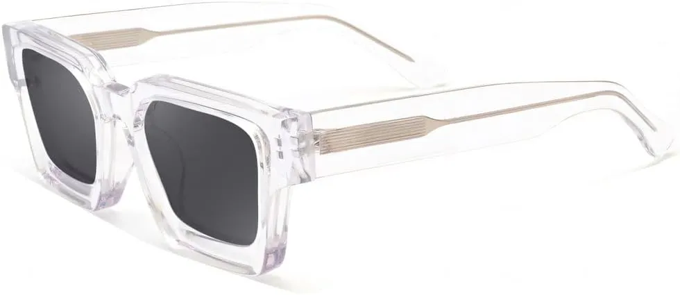 Trendy Polarized Sunglasses for Men Women, UV400 & Shatterproof, Durable Acetate Frame, Anti Glare HD Lens 1439S