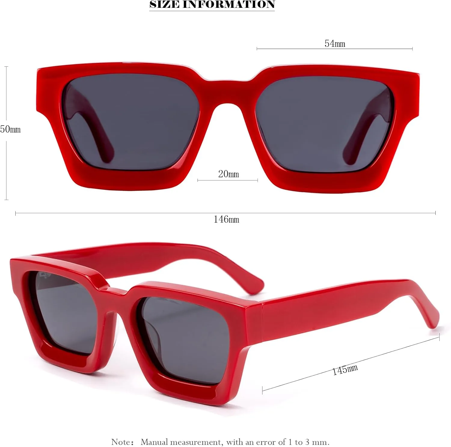 Trendy Polarized Sunglasses for Men Women, UV400 & Shatterproof, Durable Acetate Frame, Anti Glare HD Lens 1439S