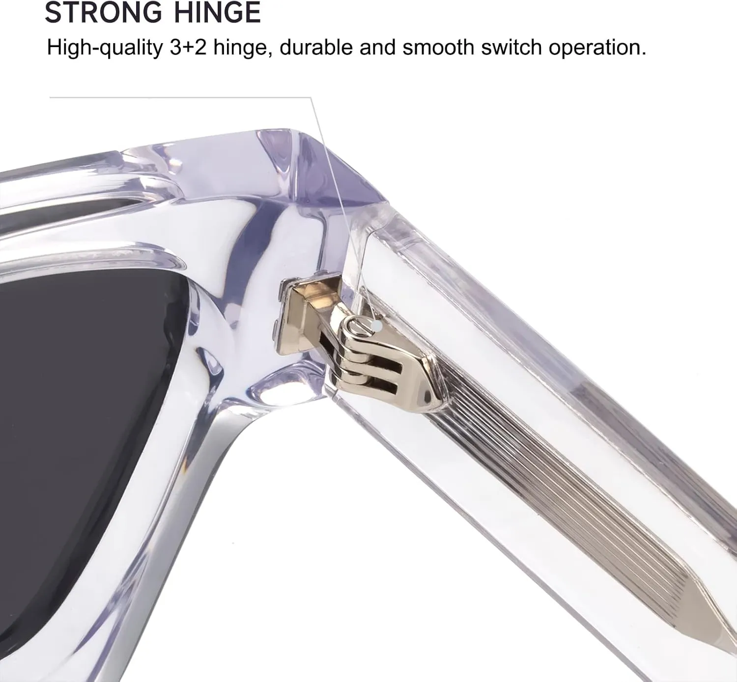 Trendy Polarized Sunglasses for Men Women, UV400 & Shatterproof, Durable Acetate Frame, Anti Glare HD Lens 1439S