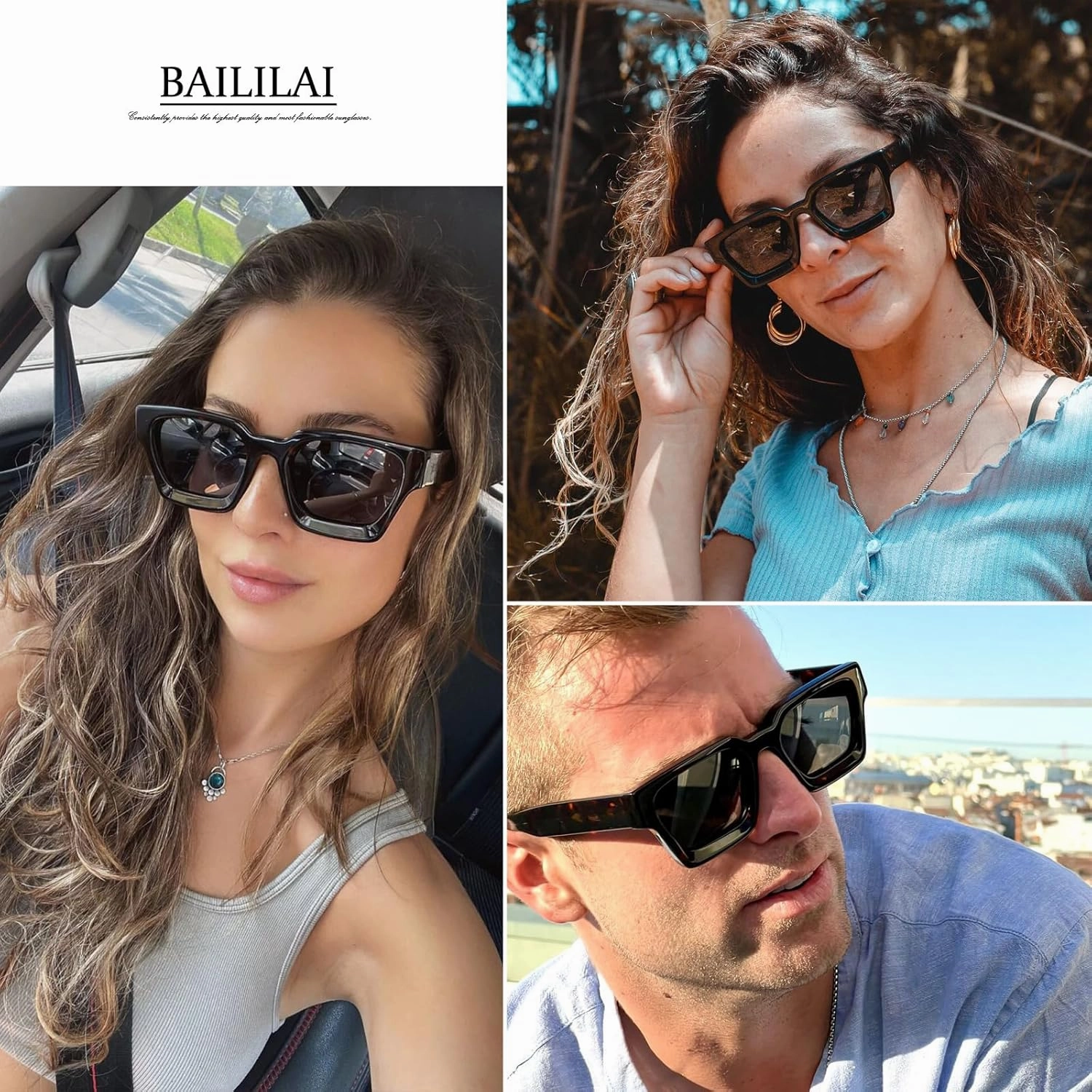 Trendy Polarized Sunglasses for Men Women, UV400 & Shatterproof, Durable Acetate Frame, Anti Glare HD Lens 1439S