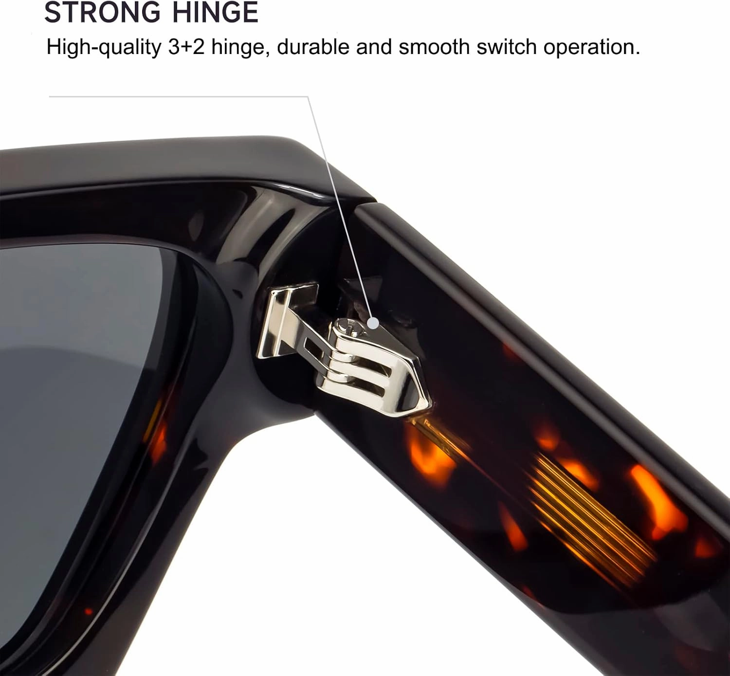 Trendy Polarized Sunglasses for Men Women, UV400 & Shatterproof, Durable Acetate Frame, Anti Glare HD Lens 1439S