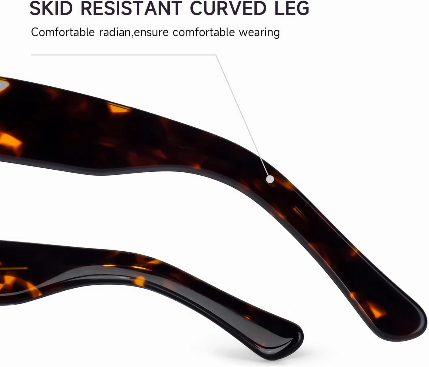Trendy Polarized Sunglasses for Men Women, UV400 & Shatterproof, Durable Acetate Frame, Anti Glare HD Lens 1439S
