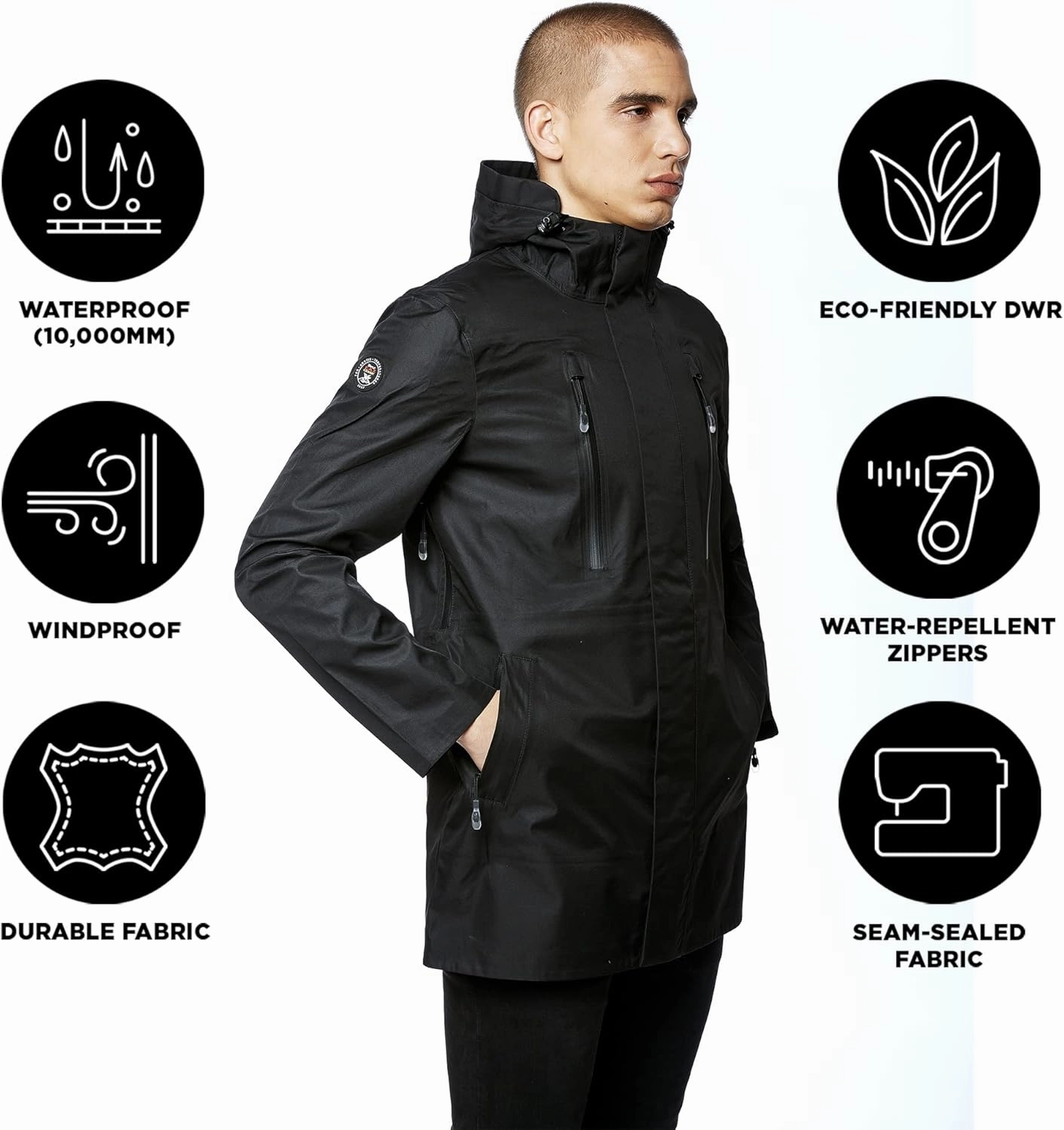 Triple F.A.T. Goose Valen Mens Rain Jacket - Rain Jackets For Men Waterproof - Rain Coats For Men - Men's Rain Coat