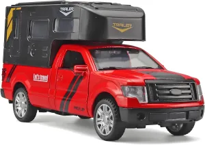 Truck Toys for Boys RV Toy,Die Cast Metal Toy Trucks Camper Van Toy,Camper Toys for Kids Ages 4-8,Pull Back Toy RV with Light and Sound,Trucks for Kids Ages 4-8（Red）