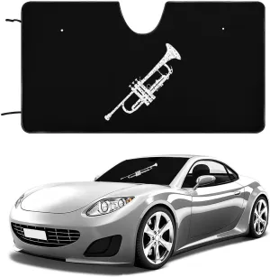 Trumpet Music Notes Car Windshield Sun Shade Block UV Rays Sun Visor Keep Vehicle Cool
