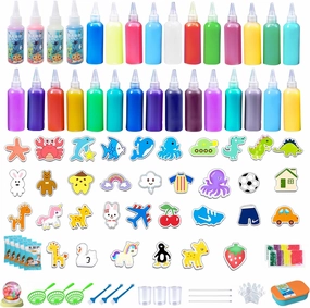 TSMJUWND Magic Water Elf Toy Kit, Aqua Fairy Water Gel Kit, Squishy Maker Kits with 33 Colors Magic Gels and 20 Shapes Molds Craft Kits for Party Festival Christmas Birthday Gift for Kids Boys Girls